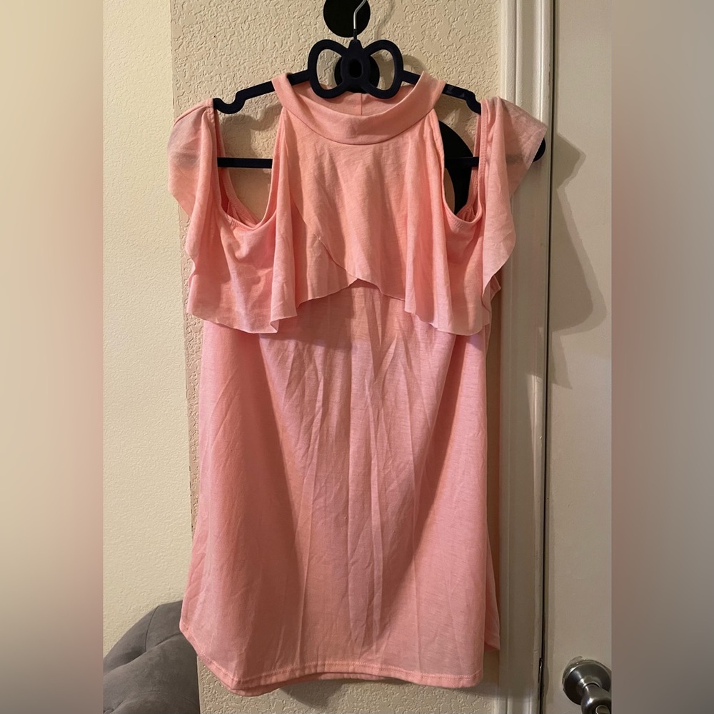Caren Sport Women’s halter off the shoulder ruffle blouse size 1X pre-owned